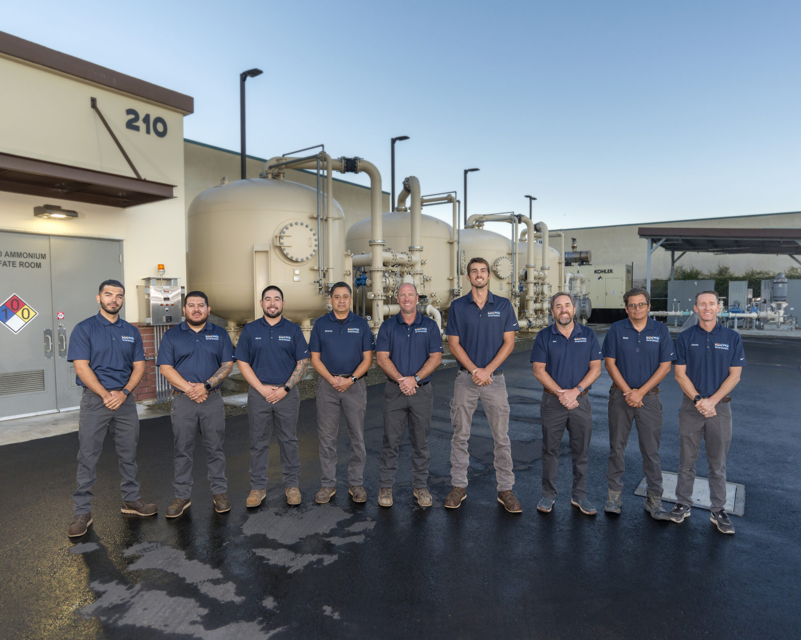 EOCWD water treatment plant workers posing in front of a utility truck